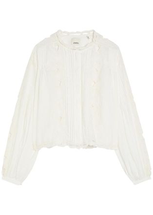 Isabel Marant Rubra Floral-embroidered Ramie Blouse - White - 38 (UK10 / S)