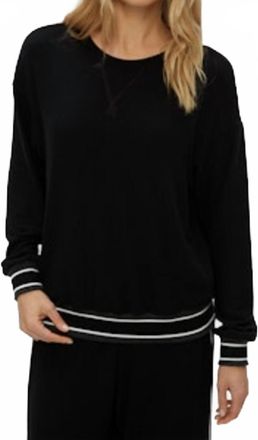 Michael Stars Kimora Crewneck Pullover Sweater In Black