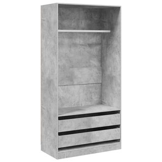 vidaXL Vidaxl - Armario De Madera Contrachapada Gris Hormig&oacute;n 100x50x200 Cm