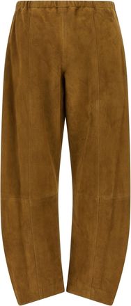 Khaite Womens Brown Leather Pants