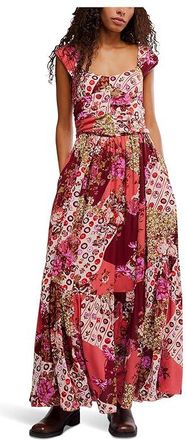 Free People Sasha Maxi Womens Dress Strawberry Combo : LG (Womens 12-14), Cotton/Polyester