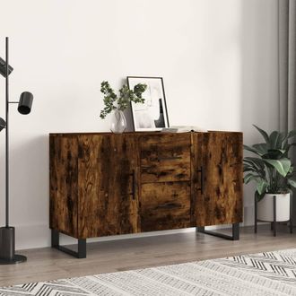 vidaXL Aparador Madera De Ingenier&iacute;a Roble Ahumado 100x36x60 Cm Vidaxl
