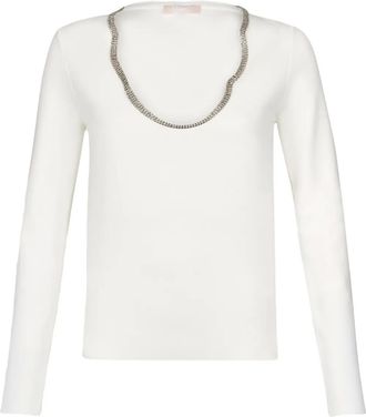 Liu Jo Top con cristalli - Bianco