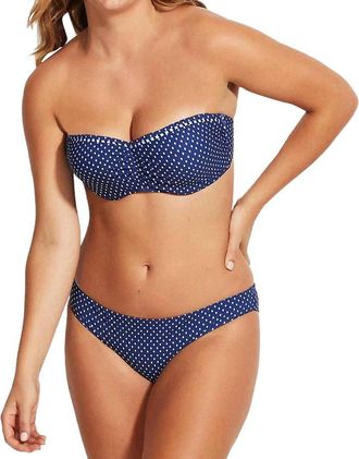 Seafolly Beach Belle Hipster Bottom In Blue Opal