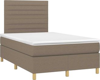 vidaXL Vidaxl - Cama Box Spring Con Colch&oacute;n Tela Gris Taupe 120x190 Cm