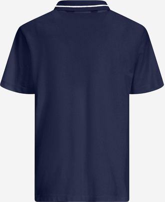Just Cavalli Mens Polo Shirt Navy Blue Two-Tone Collar Cotton T-shirts And Polos
