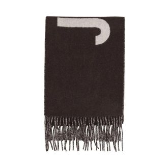 Jacquemus Sciarpa con Logo e Frange - - Accessories - Donna - Marrone - ONE SIZE