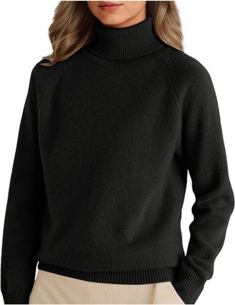 Generic Womens Jumpers Turtleneck Long Sleeve Tops Ladies Jumper Loose Knitted Pullover Sweatshirts Warm Lightweight Wool Sweater Tunic Hoodies T-Shirts Fall 