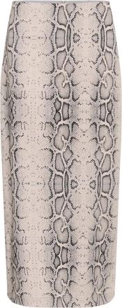 Soaked In Luxury Grijze Slangenprint Pencil Rok - Dames - Midirokken - Grijs - M - Rokken