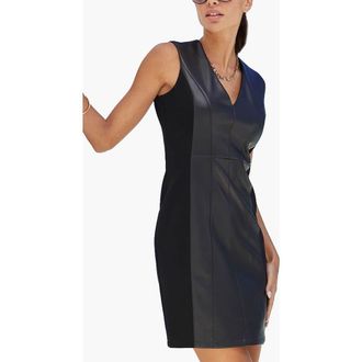 Lascana Womens Faux Leather Dress in Black at Nordstrom, Size X-Small