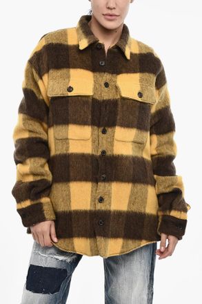 Dsquared2 Wool-Blend Overshirt with Buffalo Check and Pocket Dsquared2