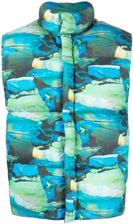 ERL Geprintte Gewatteerde Puffer Vest - Heren - Bodywarmers - Veelkleurig - L - Jassen