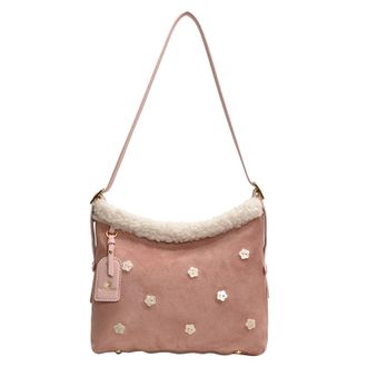 Generic Kexpery Womens Solid Faux Wool Handbag PU Plush Shoulder Bag Gift Fashion Travel Shopping