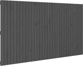vidaXL Wall Headboard Grey 204x3x110 cm Solid Wood Pine Vidaxl
