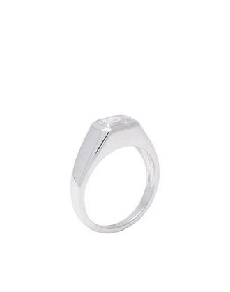P D PAOLA Octagon Shimmer Stamp Silver Ring