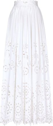 Dolce & Gabbana Broderie Anglaise Long Skirt - Womens - Cotton/Polyester