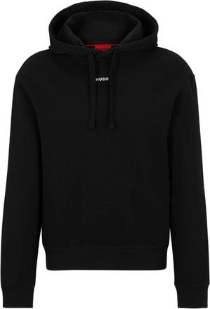 HUGO BOSS Cotton-terry hoodie met relaxte pasvorm - Heren - Hoodies - Zwart - S - Katoen - Hoodies & sweatvesten