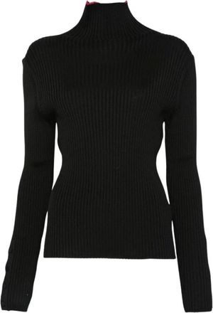 Paul Smith Maglione a coste con polsini con bottoni - - Knitwear - Donna - Nero - M