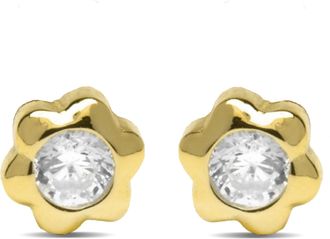 Luxenter oorbellen in 925 sterling zilver en briljant zirkonia afwerking in 18 karaats geel goud - Kaiwu