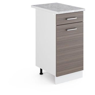 Vicco Mueble bajo universal R-Line, Gris, 40 cm con cajón, con encimera