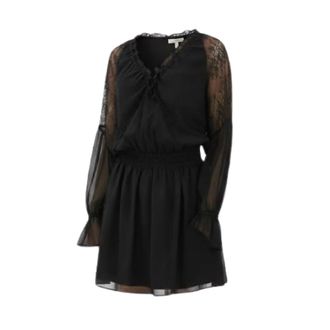 Pinko Short Dresses, female, Black, Size: 2XS Lace-panelled Dress