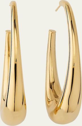 Lana Jewelry 14K Yellow Gold Graduating Oval Hoop Earrings