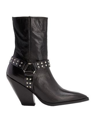 8 by YOOX LEATHER WESTERN ANKLE BOOTS HARNESS DETAIL