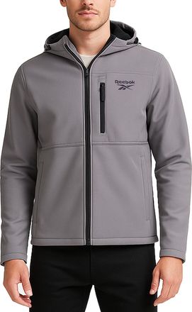 Reebok Mens Jacket - Water Resistant Zip Up Sherpa Fleece Lined Softshell Mens Lightweight Jacket - Winter Jackets for Men, Fog, XL