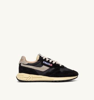 Autry REELWIND LOW SNEAKERS IN BLACK NYLON AND SUEDE