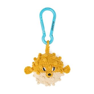 Alanui Accessoires, Dames, Geel, ONE Size, Katoen, Puffer Fish Crochet Keyring