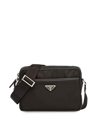 Prada Schoudertas van saffiano leer - Zwart