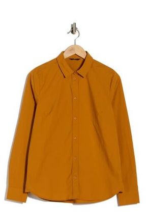 Seven 7 Classic Long Sleeve Button-Up Shirt in Caramel at Nordstrom Rack, Size X-Large