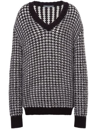 Alberta Ferretti Neutral Oversized Mohair Blend Sweater