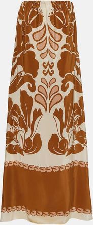 Adriana Degreas Printed strapless silk maxi dress