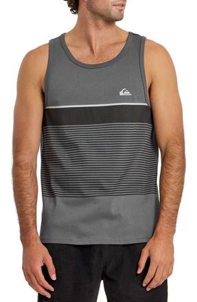Quiksilver Tijuana Stripe Cotton Tank in Iron Gate at Nordstrom, Size Xx-Large