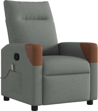 vidaXL Vidaxl - Sillón de masaje reclinable de tela gris oscuro