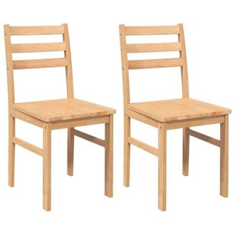 vidaXL Vidaxl - Sillas De Comedor 2 Unidades Madera Maciza De Caucho