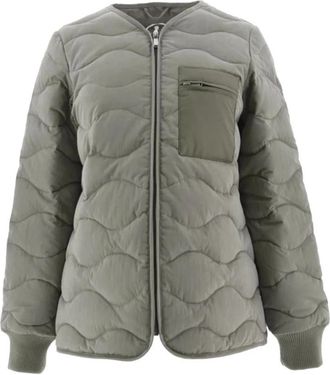 Jott Alexia Elegant Golfpatroon Jas - Dames - Winterjassen - Groen - L - Katoen - Jassen