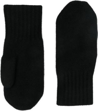 Warm-Me ribbed cuff mittens - Black