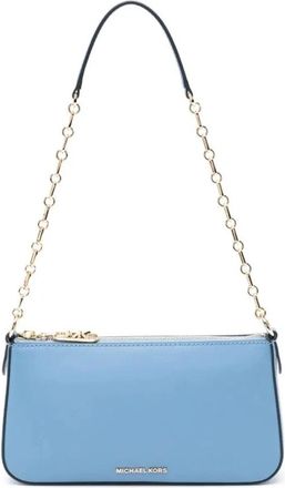 Michael Kors Empire Medium Leather Chain-Link Pochette - Dames - Schoudertassen - Blauw - ONE Size - Leer - Tassen
