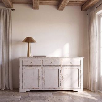 Maisons du monde Aparador de 3 puertas de madera de mango blanqueado 161 cm