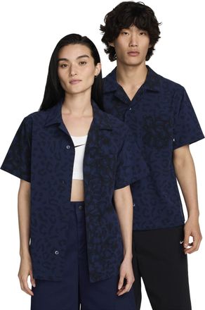 Nike Print Bowler Short Sleeve Button-Down Skate Shirt Asia Sizing Midnight Navy FN2596-410