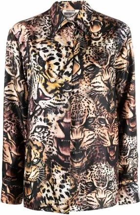 Roberto Cavalli Queen Of Arizona Printed Silk Shirt, Brand Size 46 ( US Size 36 )