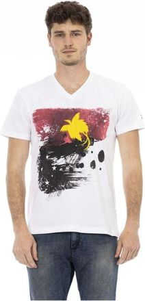 Trussardi Tops, Heren, Wit, L, Katoen, Papua New Guinea Flag V-Neck T-Shirt