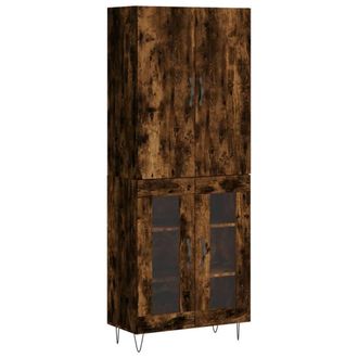 Berkfield Home Highboard Smoked Oak 69.5x34x180 cm Engineered Wood in Brown