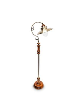 Relaxdays Relaxdays - 10018488 L&aacute;mpara De Pie Estilo Steampunk Altura Regulable Hierro Y Madera