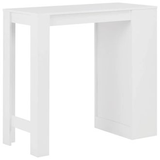 Berkfield Home Beautiful Bar Table with Shelf White 110x50x103 cm | Size: 110 x 50 x 103 cm