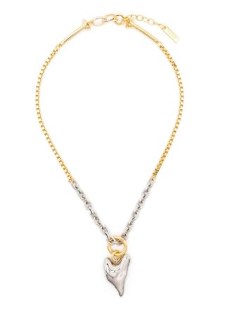 VANN two-tone small heart necklace - unisex - Brass/Sterling Silver - One Size