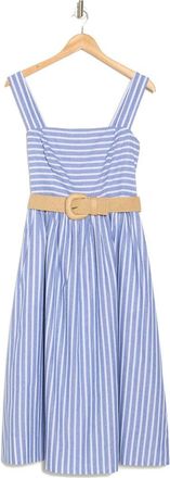 Eliza J Striped Belted Midi Dress at Nordstrom Rack, Size 10