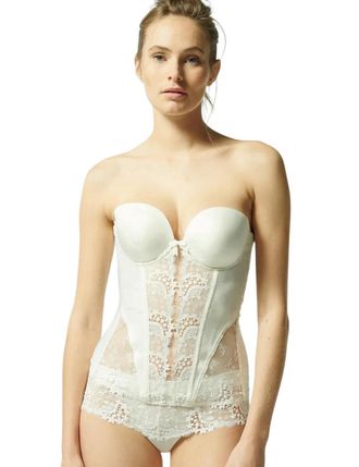 Simone P&eacute;r&egrave;le Womens 12B410 Wish Basque - Ivory Nylon - Size 38D